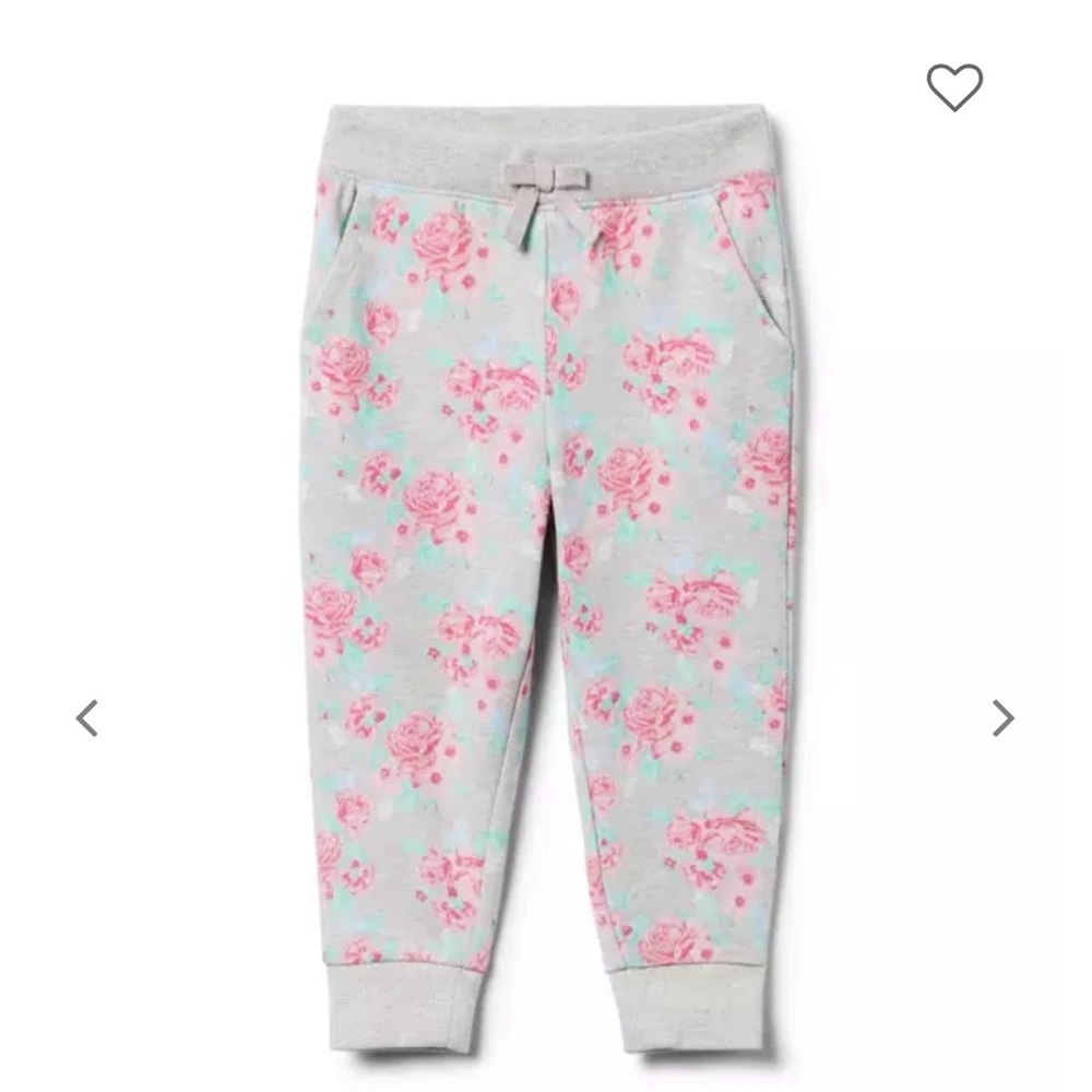 Janie and Jack Gray Floral Joggers
